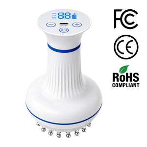 rollerstone lymphatic drainage massager with FCC, CE, and RoHS compliance icons
