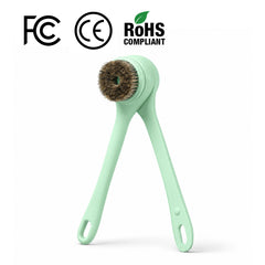 ollerstone electric dry body brush with FCC, CE, and RoHS compliance icons