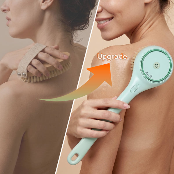 comparison of manual dry brush and rollerstone electric dry body brush