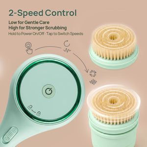 rollerstone electric dry body brush with 2-speed control for gentle or stronger brushing