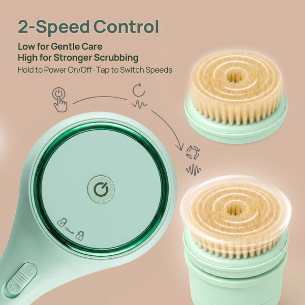 rollerstone electric dry body brush with 2-speed control for gentle or stronger brushing