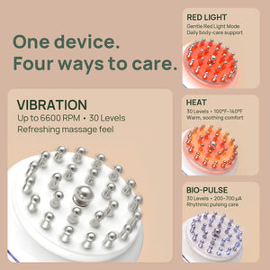 rollerstone lymphatic drainage massager with vibration, heat, red light, and bio-pulse modes