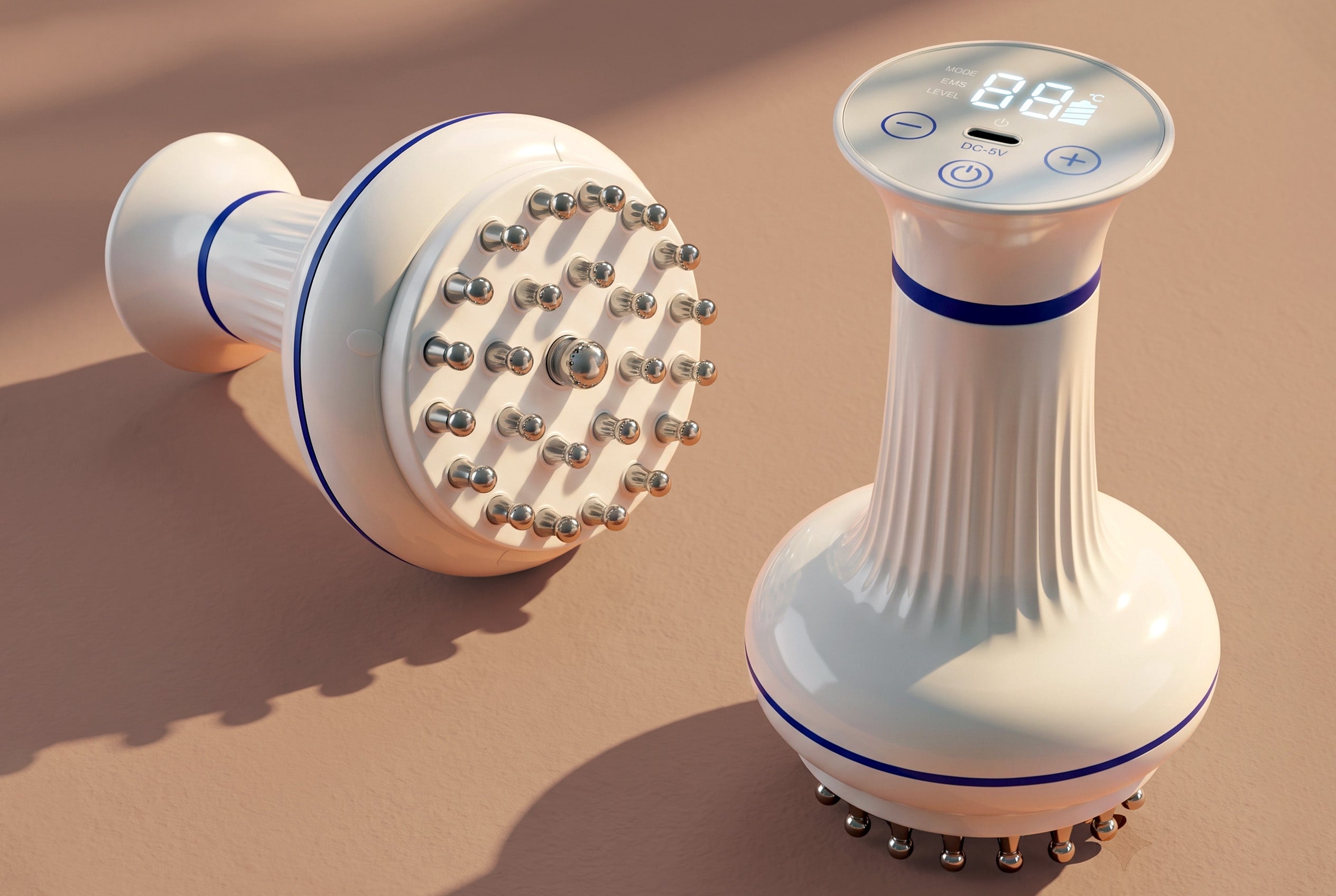 rollerstone lymphatic drainage massager with stainless steel nodes for targeted at-home use